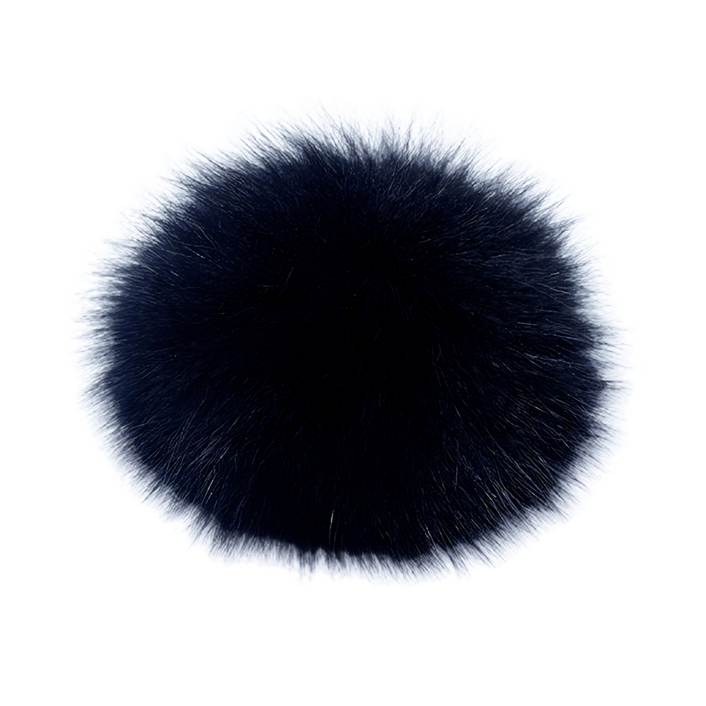 Black Fur Pom-Pom