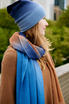 Blue Ombré Slouchy Cashmere Hat, Hat - Loveknitz