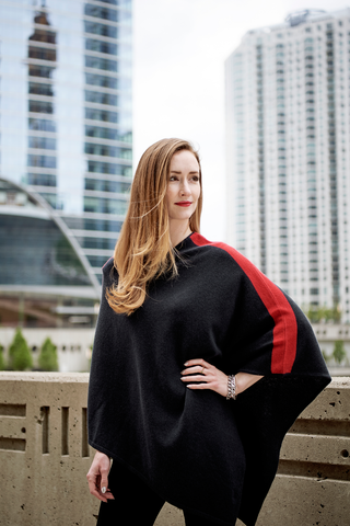 Red Cashmere Poncho