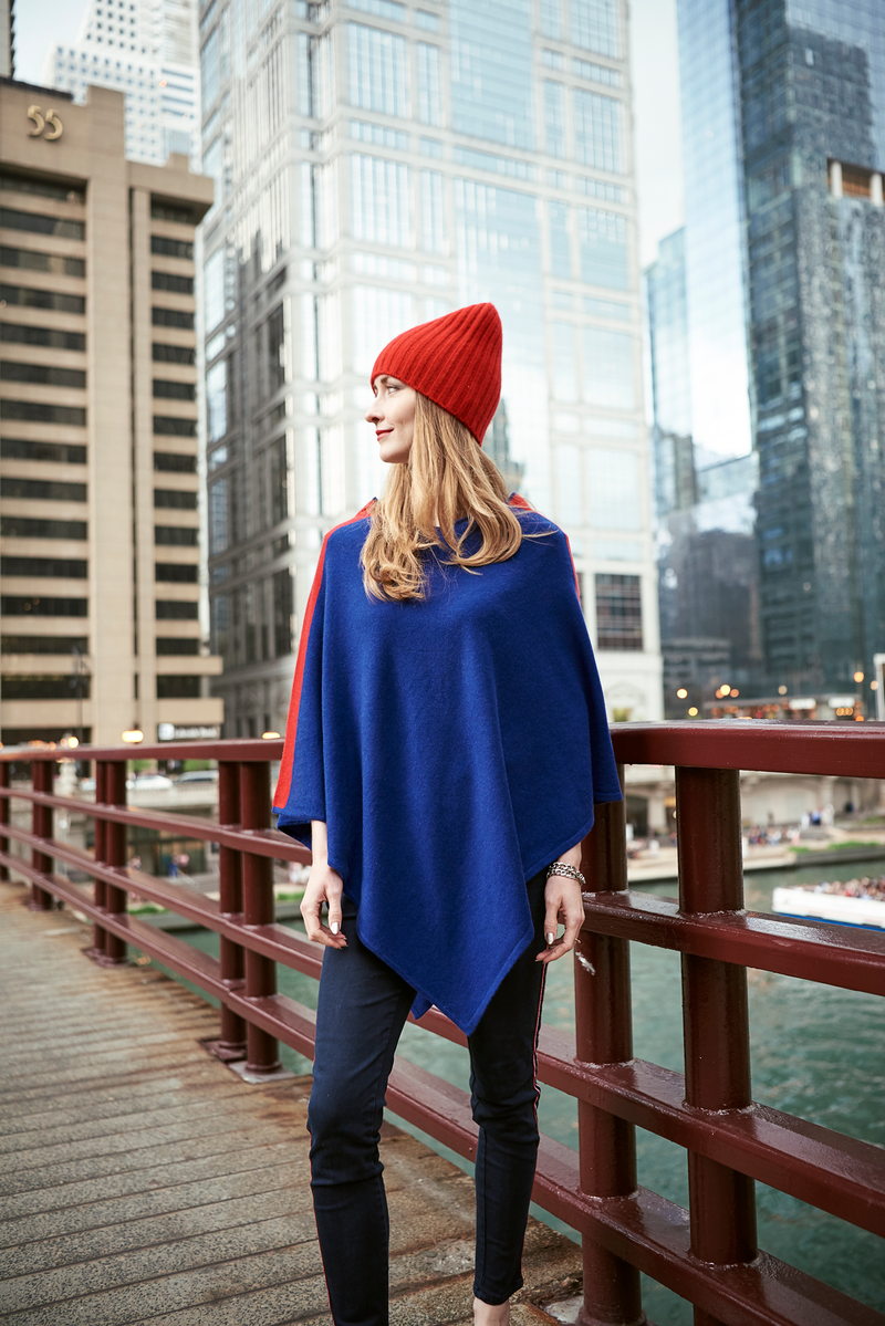 Red 2025 cashmere poncho