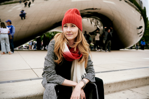 Ribbed Red Cashmere Hat