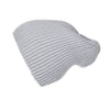Reversible Slouchy Black and Grey Striped Cashmere Hat