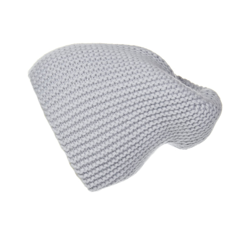 Pearl Stitched Light Grey Cashmere Hat, Hat - Loveknitz