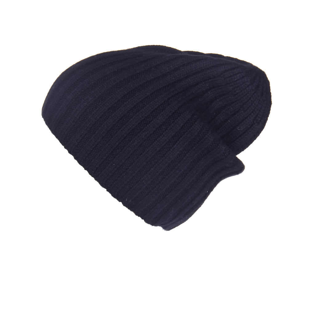 Ribbed Black Cashmere Hat, Hat - Loveknitz