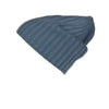 Reversible Slouchy Black and Grey Striped Cashmere Hat