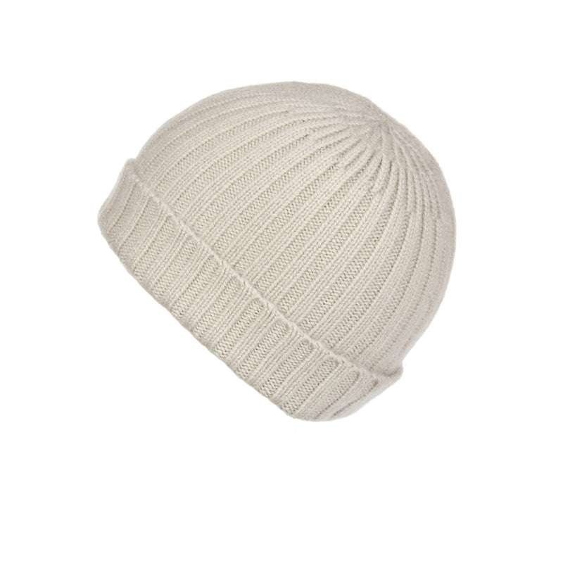 Ribbed Sand Cashmere Hat, Hat - Loveknitz