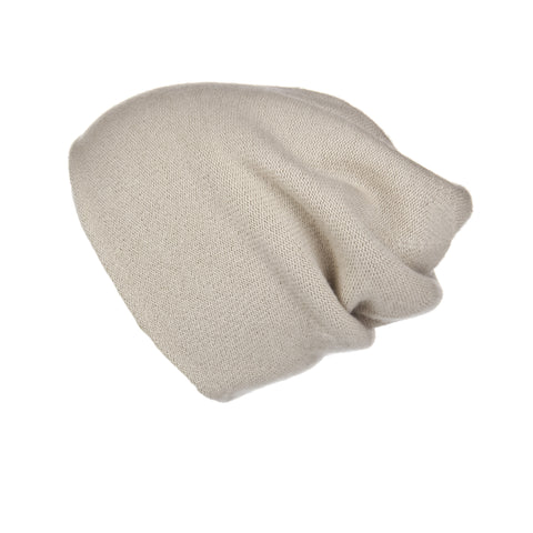 Pearl Stitched Light Grey Cashmere Hat