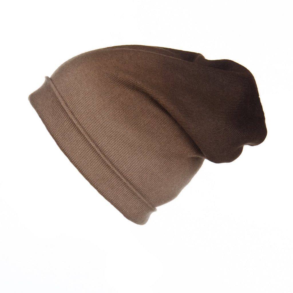 Brown Ombré Slouchy Cashmere Hat, Hat - Loveknitz