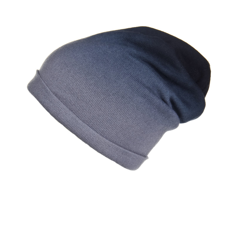 Black Ombré Slouchy Cashmere Hat, Hat - Loveknitz