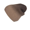 Fold-Over Ribbed Ivory Cashmere Hat