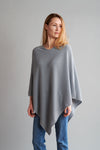 Blue with Red Stripe Cashmere Poncho