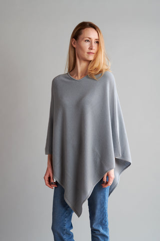 Grey Cashmere Poncho