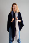 Bronze-Blue Ombré Winter Cashmere Scarf