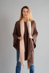 Brown-Blush Ombré Winter Cashmere Scarf