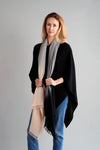 Navy Cashmere Poncho