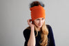 Reversible Slouchy Orange Cashmere Hat