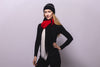 Reversible Slouchy Black and Grey Striped Cashmere Hat