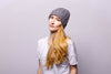 Ribbed Silver Pine Cashmere Hat