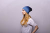 Reversible Slouchy Grey Cashmere Hat