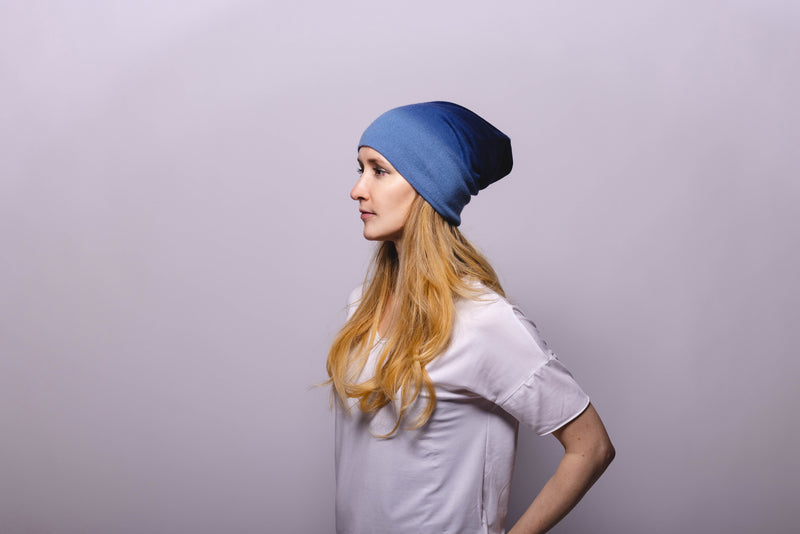 Blue Ombré Slouchy Cashmere Hat