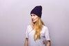 Ribbed Silver Pine Cashmere Hat