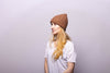Jersey Roll Slouchy Marsala Cashmere Hat