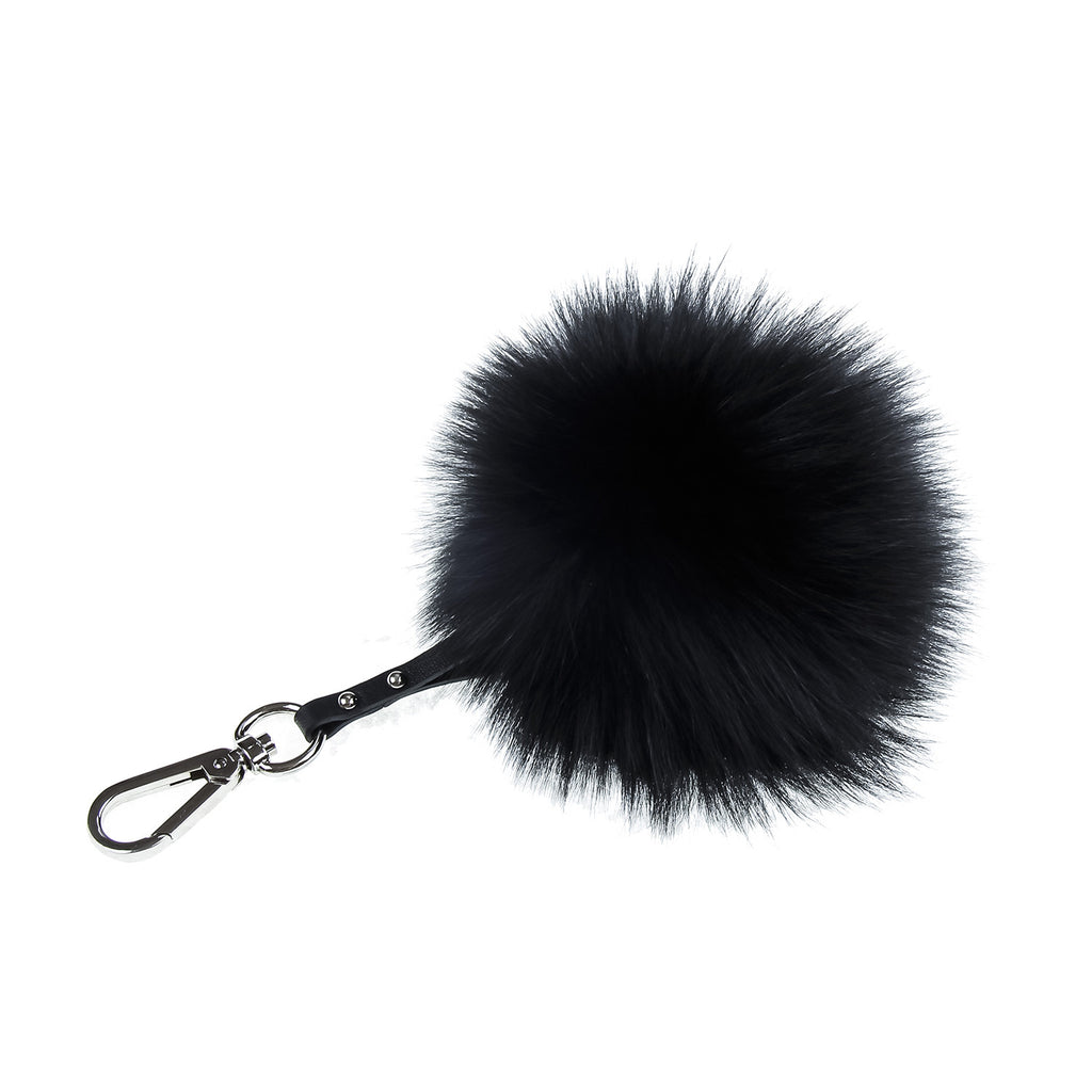 Black Key and Purse Chain Pom-Pom , KEYCHAIN FUR POM - Loveknitz