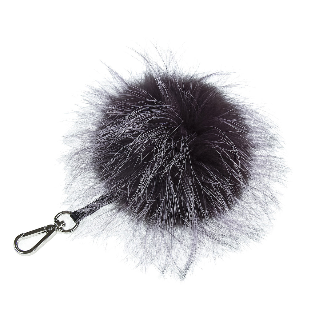 Fancy Lilac Key and Purse Chain Pom-Pom , KEYCHAIN FUR POM - Loveknitz