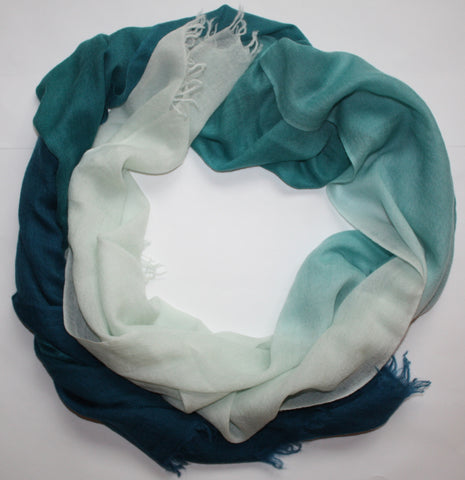 Black Ombré Hand Woven Cashmere Wool Scarf