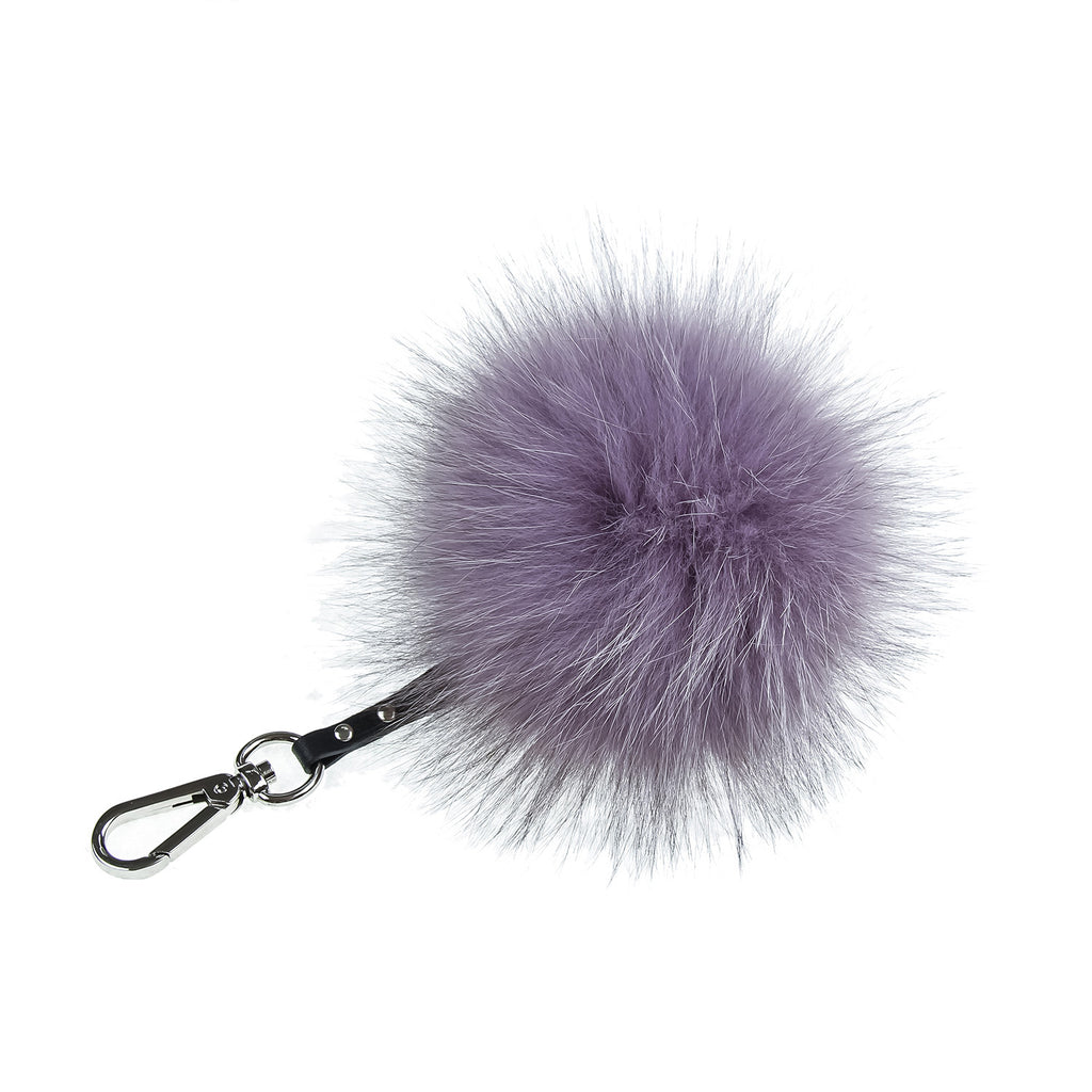 Lilac Key and Purse Chain Pom-Pom , KEYCHAIN FUR POM - Loveknitz