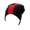 Reversible Slouchy Black and Red Striped Cashmere Hat, Hat - Loveknitz