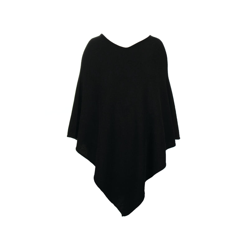 Black Cashmere Pancho, Poncho - Loveknitz